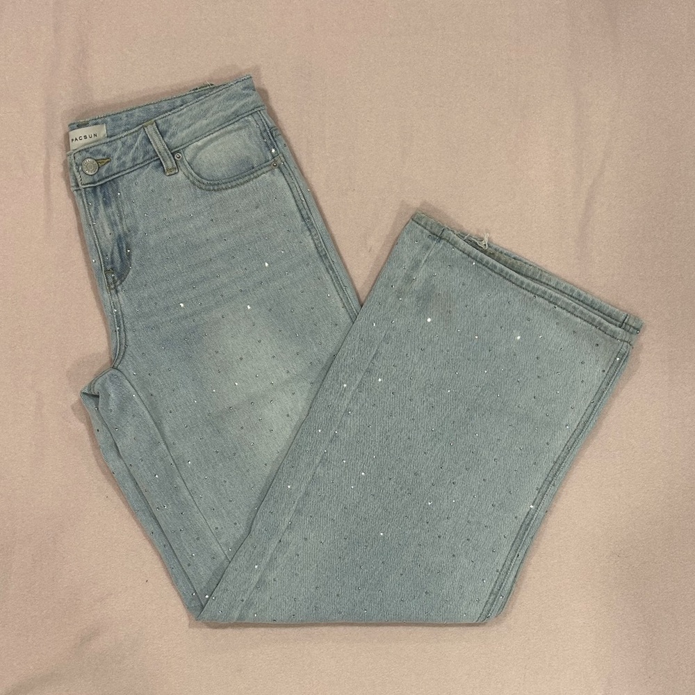 PacSun Low Rise Baggy Sequined Denim Jean